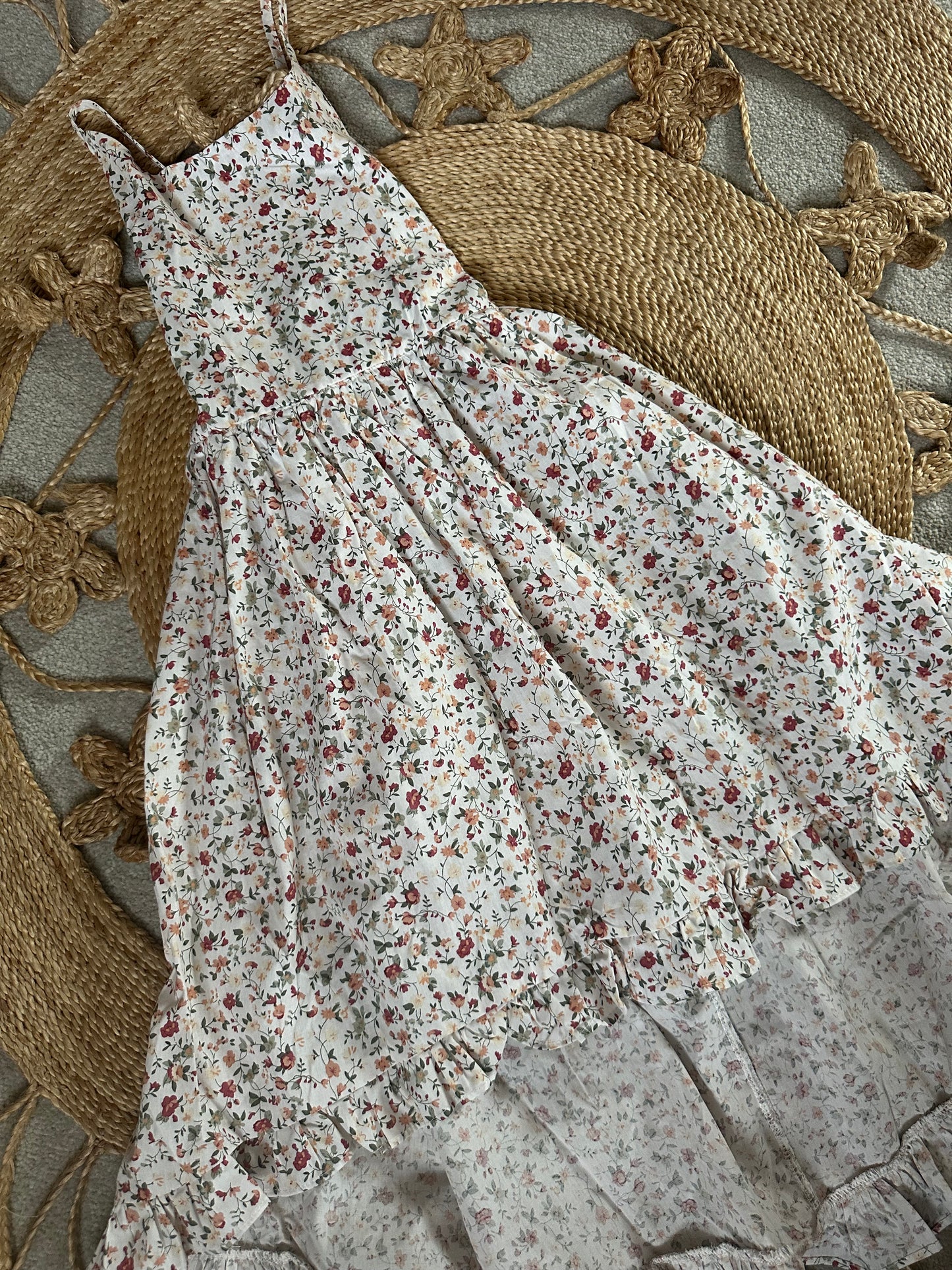 White Floral Wild-West Dress