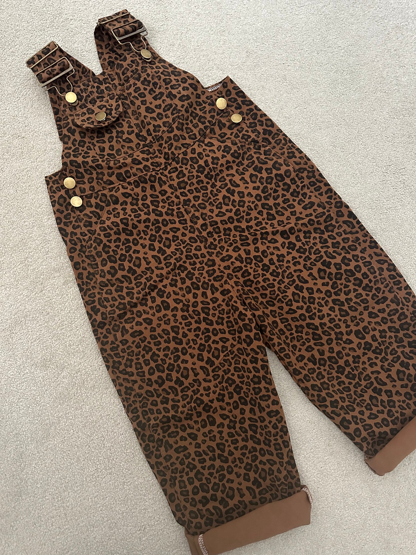 Lulu Leopard Dungarees