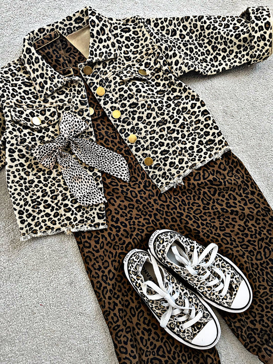 Lulu Leopard Dungarees