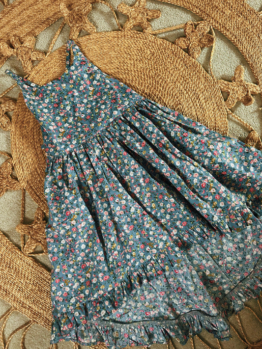 Blue Floral Wild-West Dress